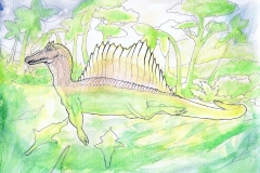 Attempted Spinosaurus watercolor done on December 15, 2020.